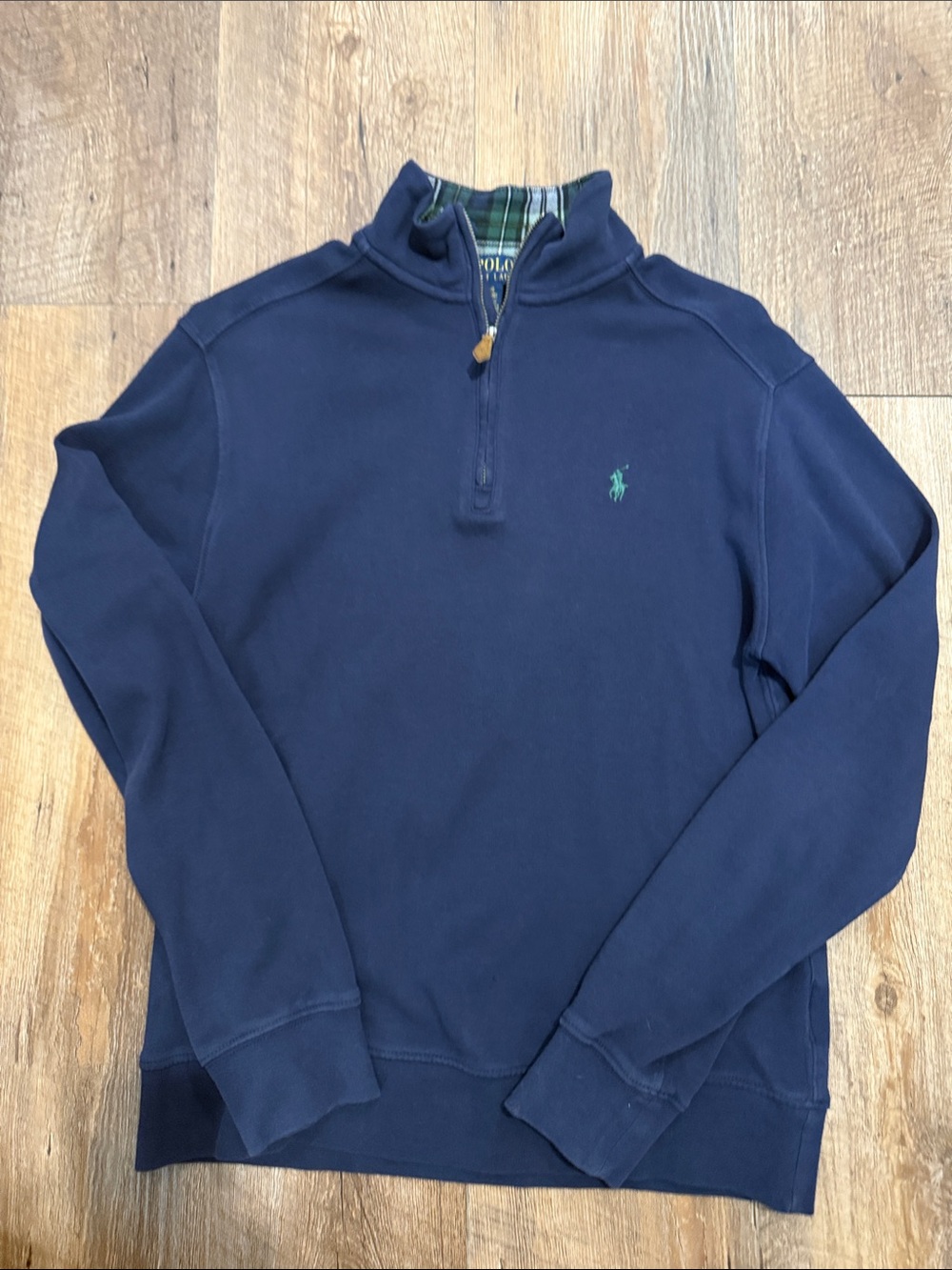 Polo by Ralph Lauren Boys Navy Half-Zip Sweatshirt with Green Pony